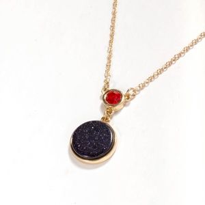 kate spade shinny black stone necklace